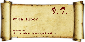 Vrba Tibor névjegykártya